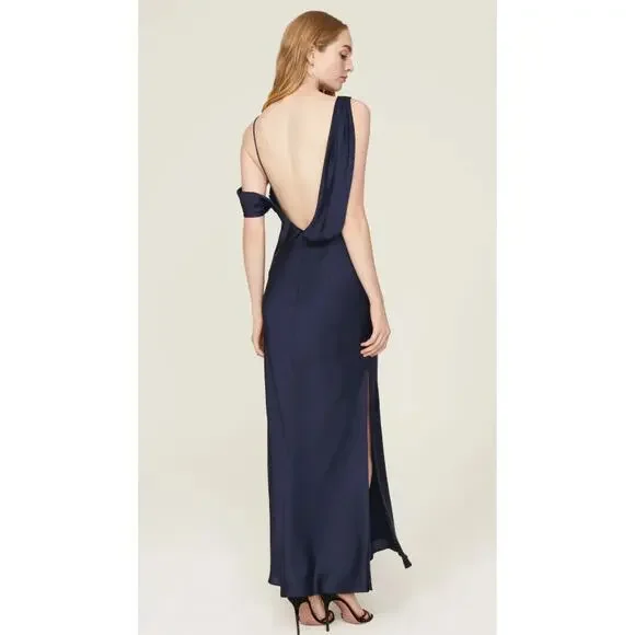 Fame & Partners Francois Blue Satin Gown